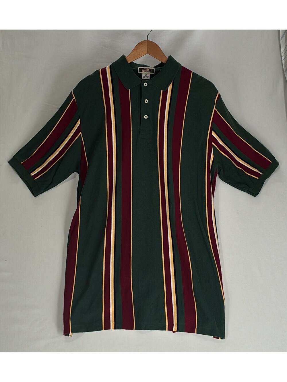 90s Duckster Vertical Stripe Polo Shirt Grunge Skater